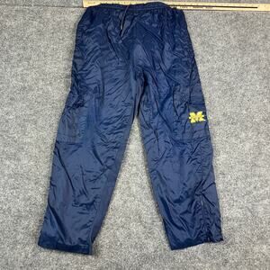 Mighty‎ Mac Sports Pants Mens XL Navy Blue Cargo Windbreaker Elastic Waist Logo
